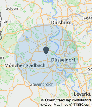Kartendarstellung des Servicegebiets von Mohn Immobilien