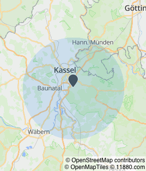 Kartendarstellung des Servicegebiets von Böhms Umzüge