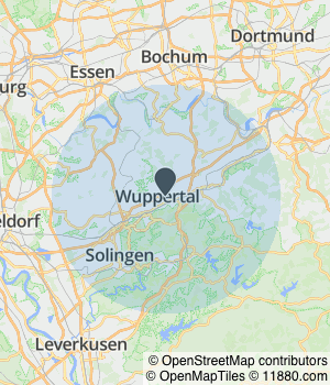 Kartendarstellung des Servicegebiets von Bestattungen Paul Horn e.K.