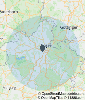 Kartendarstellung des Servicegebiets von Kfz-Meisterbetrieb-Baunatal