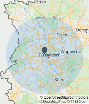 Kartendarstellung des Servicegebiets von Immobilienmakler Cem Guezel