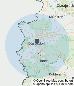 Kartendarstellung des Servicegebiets von KRENN DETEKTEI & Sicherheitsdienste