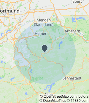 Kartendarstellung des Servicegebiets von EntruempelungNRW - zuverlässig. schnell. diskret