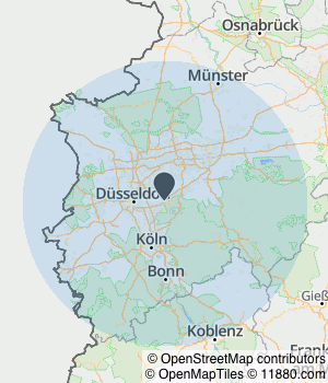 Kartendarstellung des Servicegebiets von Kuhn Dienstleistung