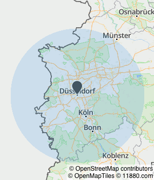 Kartendarstellung des Servicegebiets von Rawand GmbH // Palito