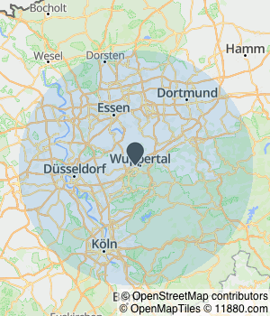 Kartendarstellung des Servicegebiets von Juwelier am Rathaus