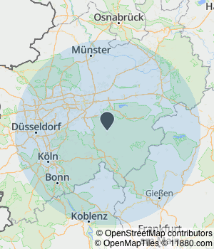 Kartendarstellung des Servicegebiets von finanzwerk. Gruppe