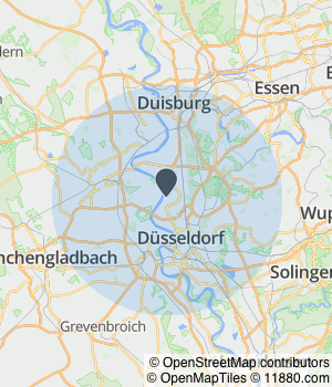 Kartendarstellung des Servicegebiets von Privatpraxis für Physiotherapie - Osteopathie - Naturheilkunde Petra Levermann