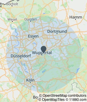 Kartendarstellung des Servicegebiets von Peri Umwelttechnik GmbH