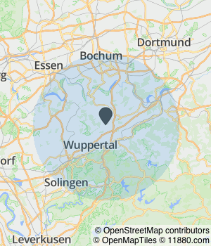 Kartendarstellung des Servicegebiets von Michael Wagner Garten- und Landschaftsbau