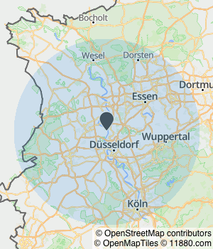 Kartendarstellung des Servicegebiets von Bau- Team Gotzen GmbH