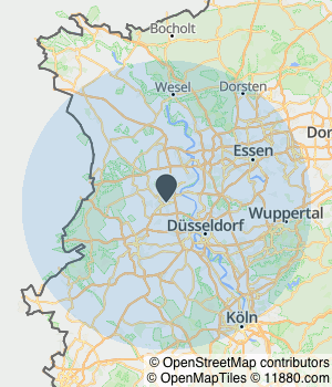 Kartendarstellung des Servicegebiets von BK Expressclean GbR