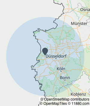 Kartendarstellung des Servicegebiets von Mit Kompetenz Wege aus dem Trauma finden