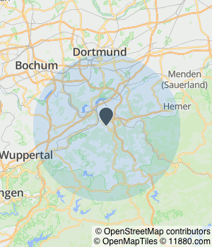 Kartendarstellung des Servicegebiets von Siemed GmbH