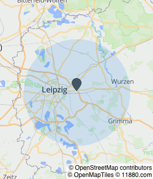 Kartendarstellung des Servicegebiets von Andreas Rümmler Parkettfußbodenverlegung