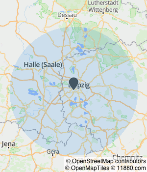 Kartendarstellung des Servicegebiets von realdesign GmbH