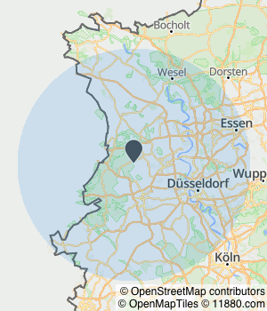 Kartendarstellung des Servicegebiets von Schreinerei Schmitz Emil