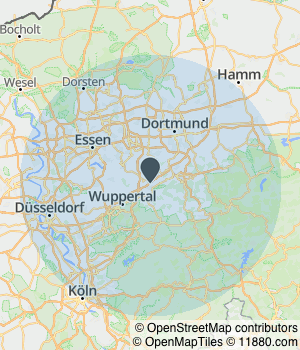 Kartendarstellung des Servicegebiets von RB Service & Transport