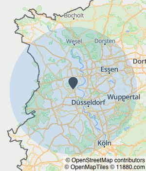 Kartendarstellung des Servicegebiets von Hausmeister Pinto GbR