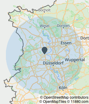 Kartendarstellung des Servicegebiets von UCAR Haustechnik