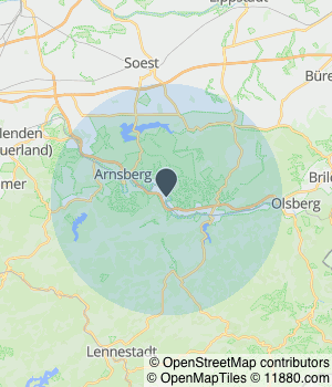 Kartendarstellung des Servicegebiets von Hausmeisterservice Marsch