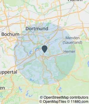 Kartendarstellung des Servicegebiets von Brandschutz Matthias Schmitt