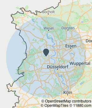 Kartendarstellung des Servicegebiets von Bloier Immobilien