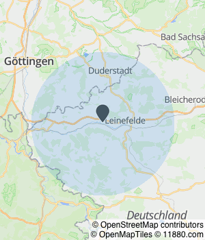 Kartendarstellung des Servicegebiets von Umweltservice Gunkel GmbH