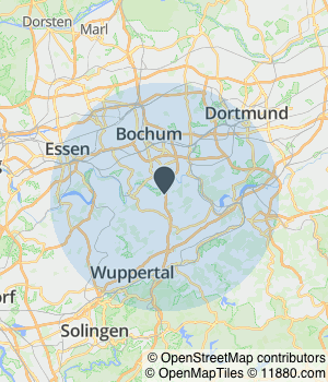 Kartendarstellung des Servicegebiets von Naturheilpraxis Barbara Dumke