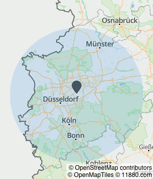 Kartendarstellung des Servicegebiets von Josef Kasak Geigenbau