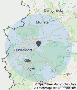 Kartendarstellung des Servicegebiets von Roland Transporte