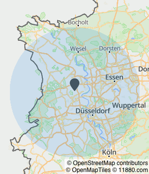 Kartendarstellung des Servicegebiets von GalaBau Leutner