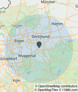 Kartendarstellung des Servicegebiets von Rechtsanwalt und Notar Ralf Buerger