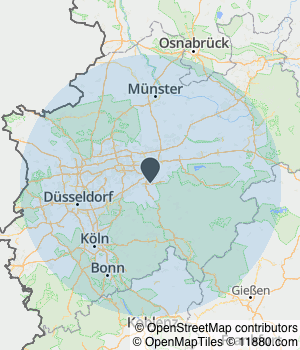 Kartendarstellung des Servicegebiets von Optik-Föst