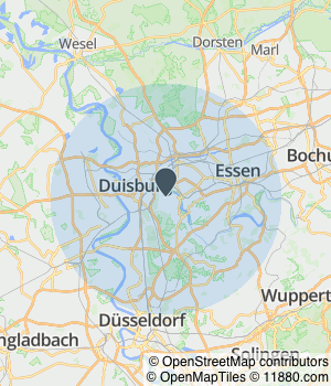 Kartendarstellung des Servicegebiets von Ruhr-Gutachter.de
