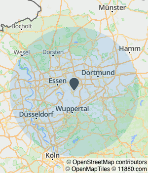 Kartendarstellung des Servicegebiets von Bentzien+Schmidt GbR