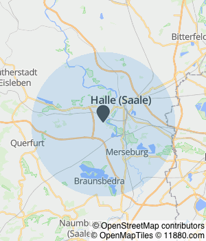 Kartendarstellung des Servicegebiets von Hausmeisterservice Markus Lange