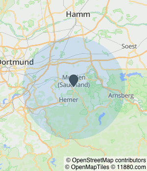 Kartendarstellung des Servicegebiets von WunschMakler