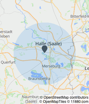 Kartendarstellung des Servicegebiets von Jentsch Immobilien