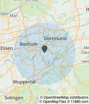 Kartendarstellung des Servicegebiets von Degner Metalldesign Metallbau