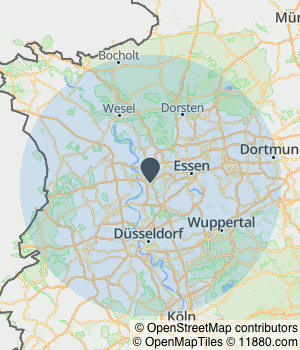 Kartendarstellung des Servicegebiets von Reinigungsservice Meyer