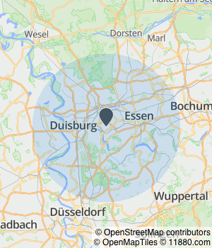Kartendarstellung des Servicegebiets von BR Hausverwaltung und Hausmeisterservice