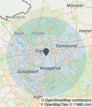 Kartendarstellung des Servicegebiets von Wellmann GmbH