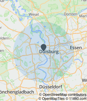 Kartendarstellung des Servicegebiets von Robins Entrümpelungen