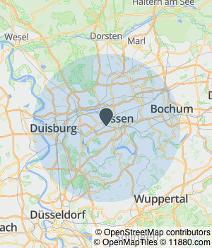 Kartendarstellung des Servicegebiets von Dahi Transporte