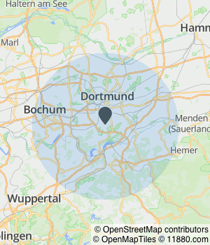 Kartendarstellung des Servicegebiets von Naturheilpraxis Balias Gumpricht