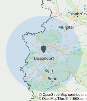 Kartendarstellung des Servicegebiets von Sema-Brenntechnik