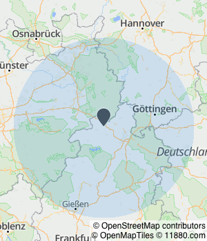 Kartendarstellung des Servicegebiets von Rest GmbH