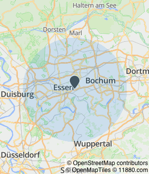 Kartendarstellung des Servicegebiets von WEGA Kältetechnik