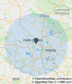 Kartendarstellung des Servicegebiets von Zeka Elektrobau GmbH